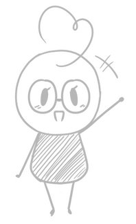 Drawing of my online persona waving